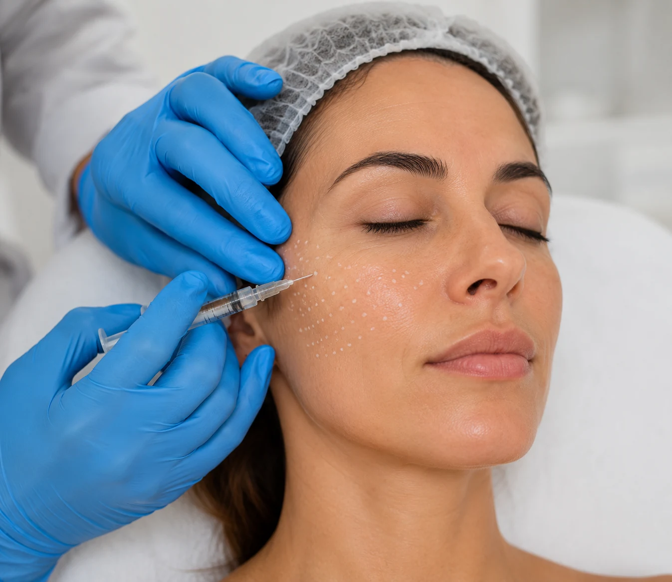 Aplicación facial de un tratamiento con polinucleótidos